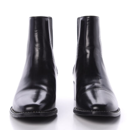 Christian Dior Glazed Calfskin Crystal Tomboy Ankle Boots 37.5 Black 2 of 10