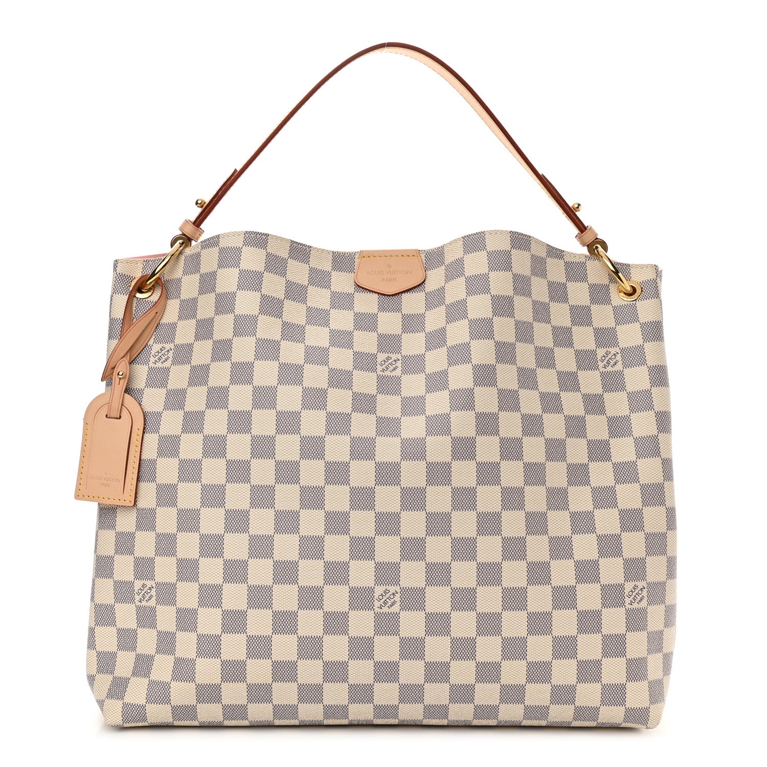 Louis Vuitton Damier Azur Graceful MM Rose Ballerine 1 of 9
