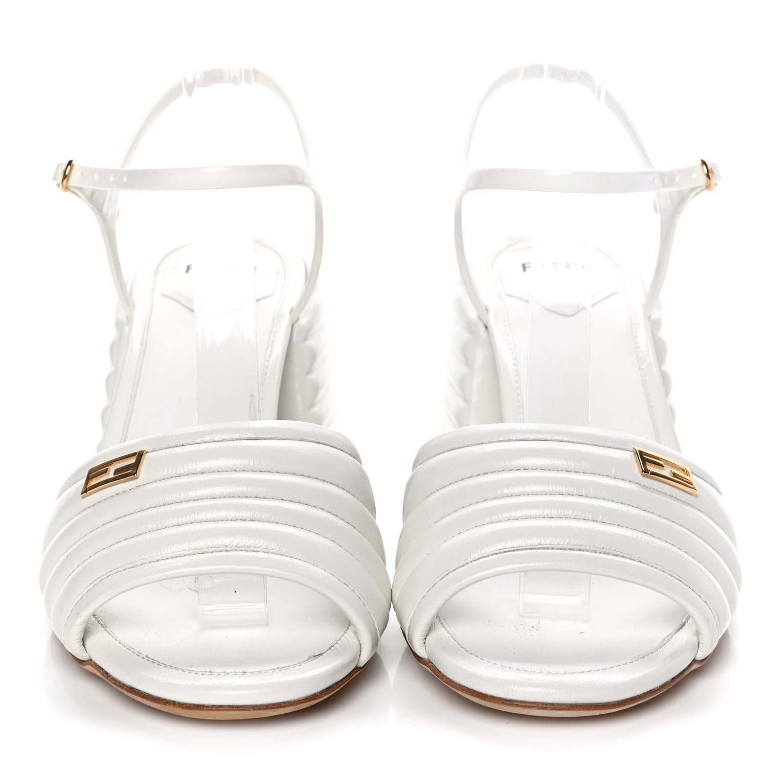 Fendi Calfskin Promenade Slingback Sandals 36.5 White 2 of 15