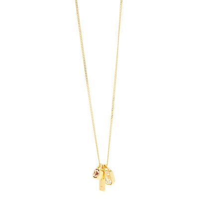 Chanel Metal Crystal Charm Necklace Purple Gold 1 of 6