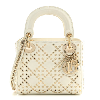Christian Dior Lambskin Cannage Lucky Star Studded Mini Lady Dior White 1 of 17