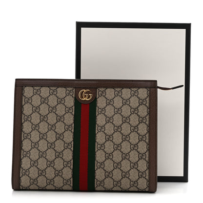 Gucci GG Supreme Monogram Web Ophidia Pouch Brown 9 of 9