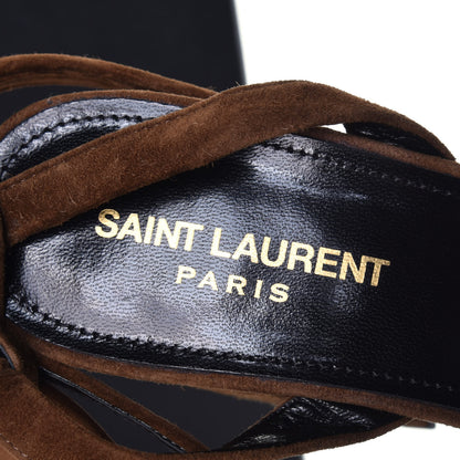 Saint Laurent Suede Bianca 85 Platform Sandals 38.5 Land 7 of 8