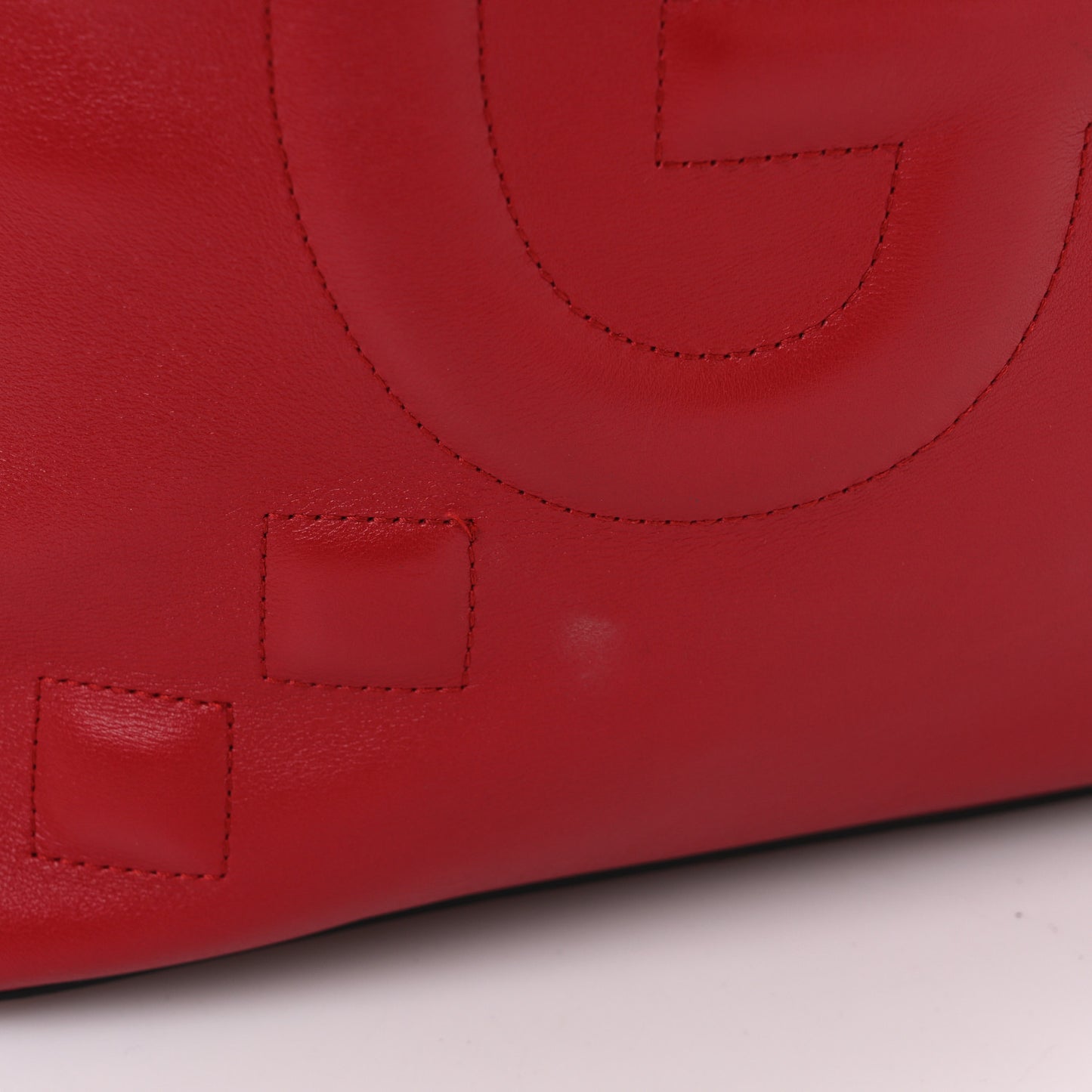 Apollo Calfskin GG Dadini Embroidered Chain Hobo Hibiscus Red