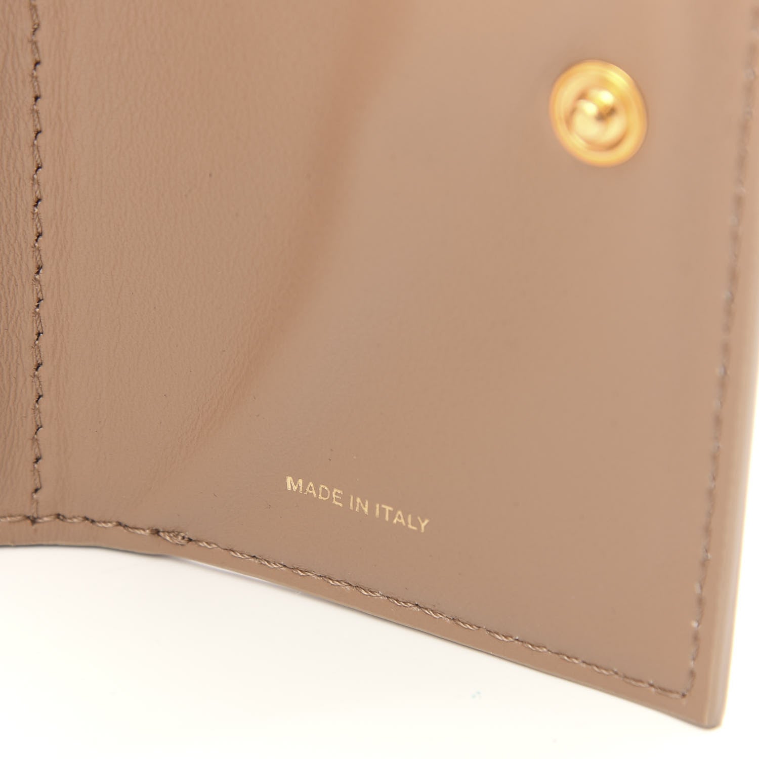 Burberry Grained Calfskin Monogram Double Flap Lark Wallet Beige 9 of 10