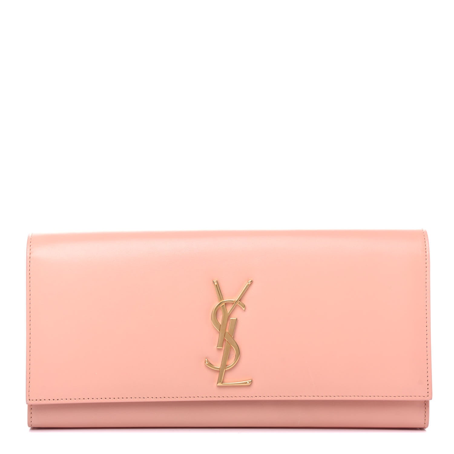 Saint Laurent Calfskin Classic Monogram Cassandre Clutch Blush 1 of 12