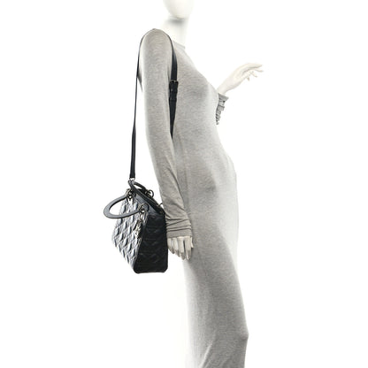 Christian Dior Lambskin Cannage Medium Lady Dior Black 2 of 10