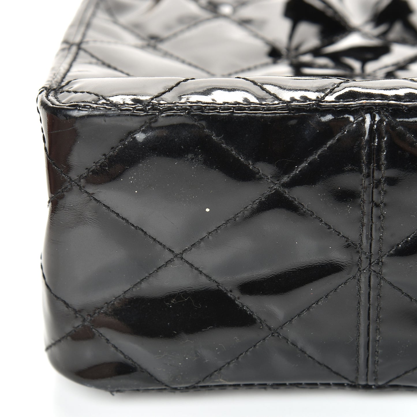 Patent Mini Drawstring Shoulder Bag Black