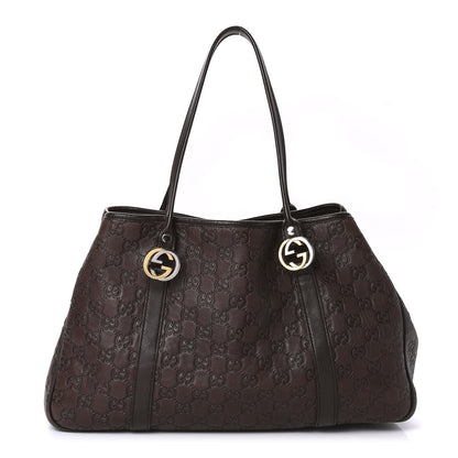 Gucci Guccissima Medium GG Twins Tote Dark Brown 1 of 10