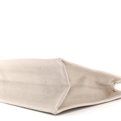 Saint Laurent Cotton Linen Rive Gauche Tote Light Shell 10 of 10