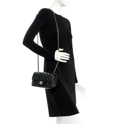 Chanel Lambskin Quilted Mini Rectangular Flap Black 2 of 9