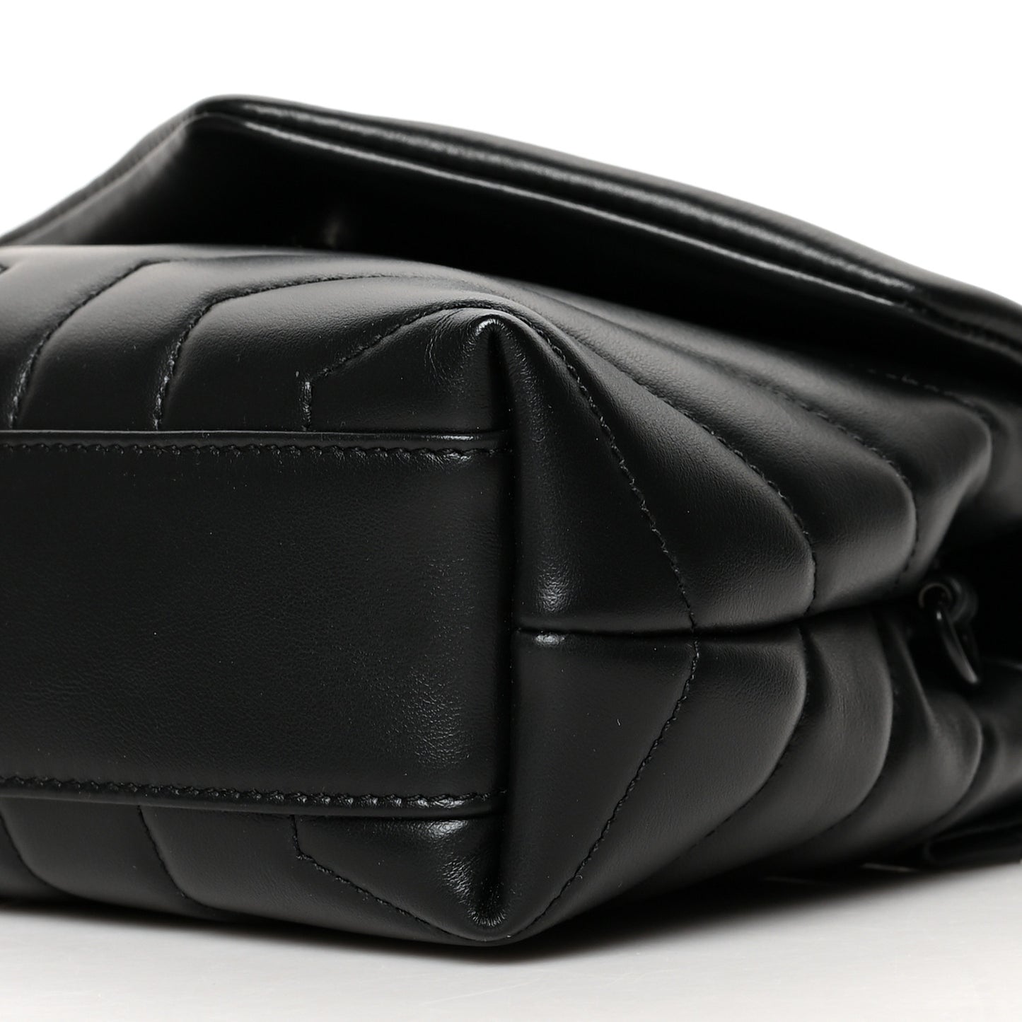 Calfskin Y Quilted Monogram Toy Loulou Crossbody Bag Black