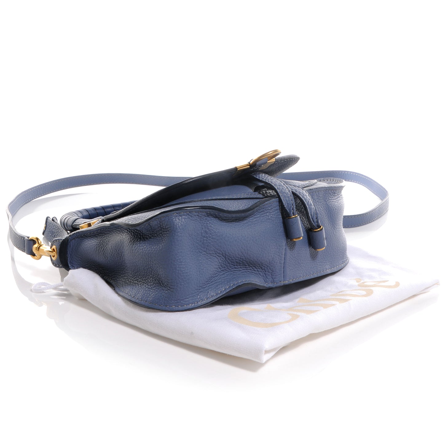 Grained Calfskin Mini Marcie Satchel Street Blue
