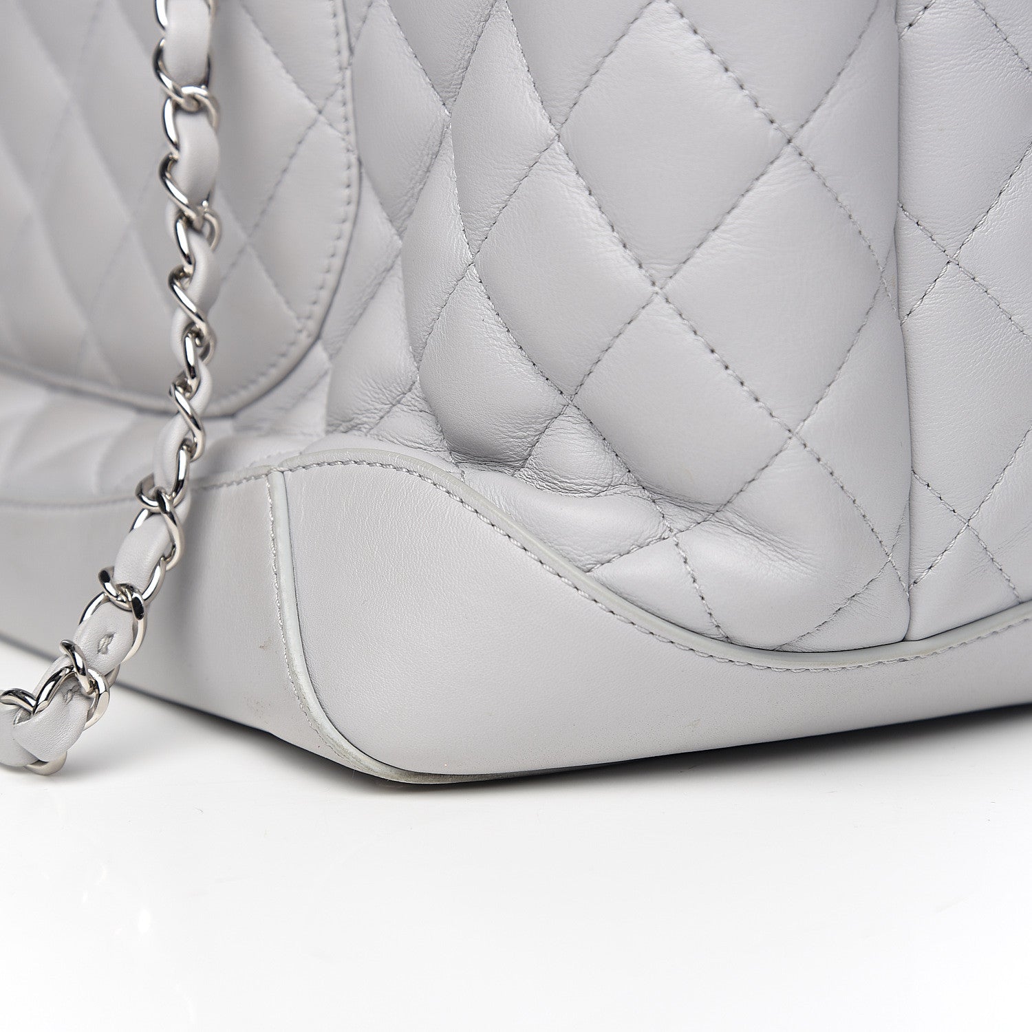 Chanel Calfskin Quilted Large Easy Shopping Tote Grey 9 of 12