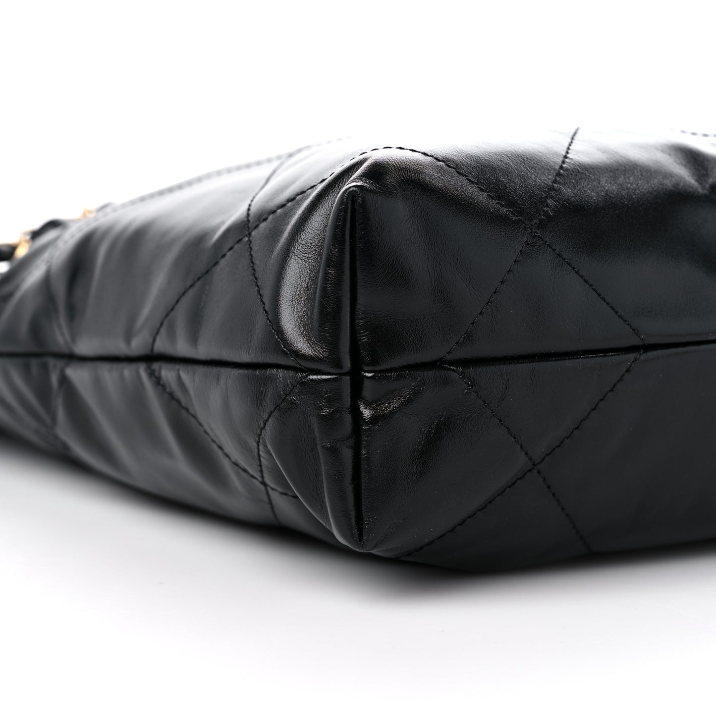Shiny Calfskin Quilted Small Chanel 22 Black
