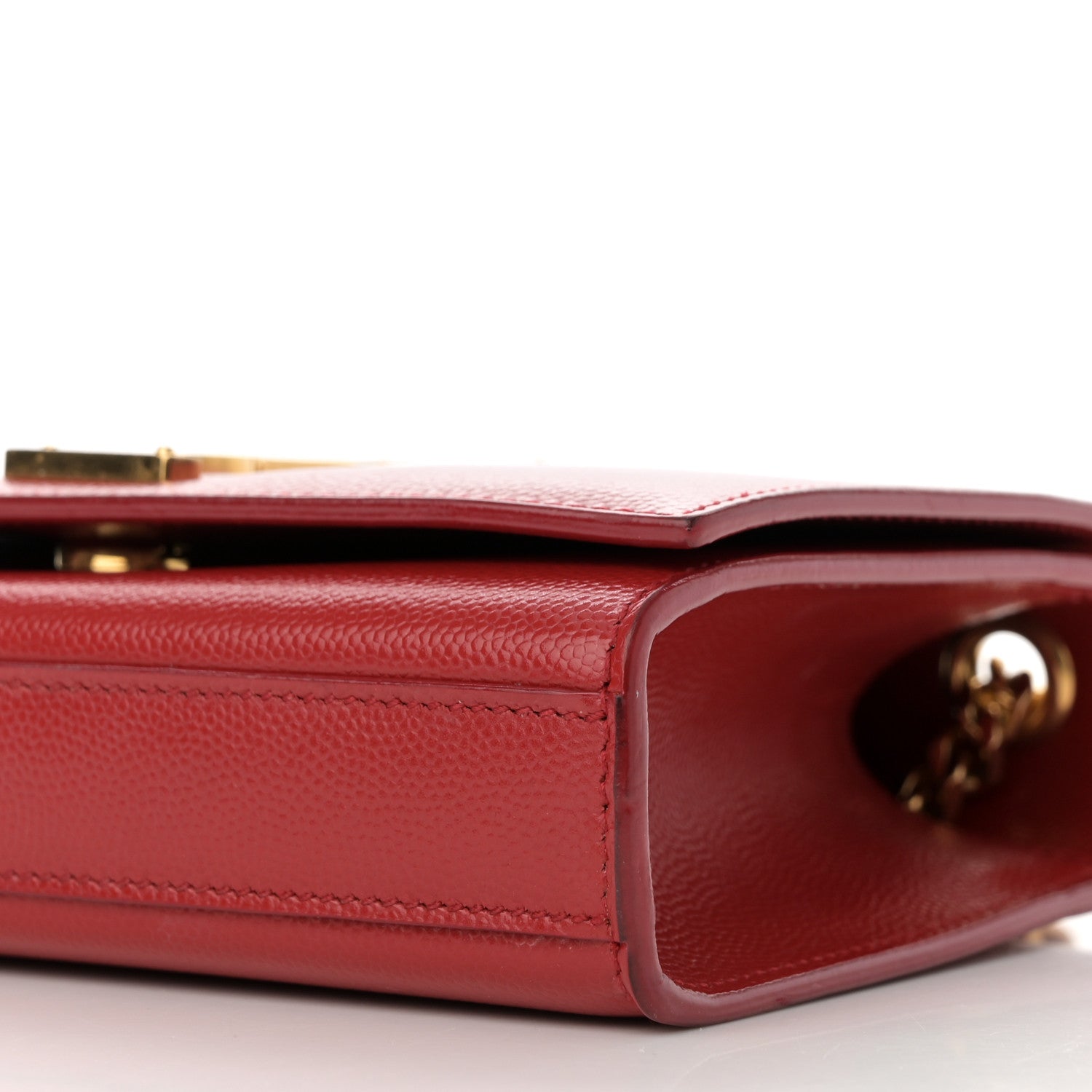 Saint Laurent Grain De Poudre Small Monogram Kate Satchel Red 10 of 15