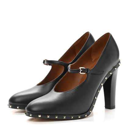Valentino Garavani Calfskin Soul Rockstud Mary Jane 110mm Pumps 36.5 Black 3 of 9