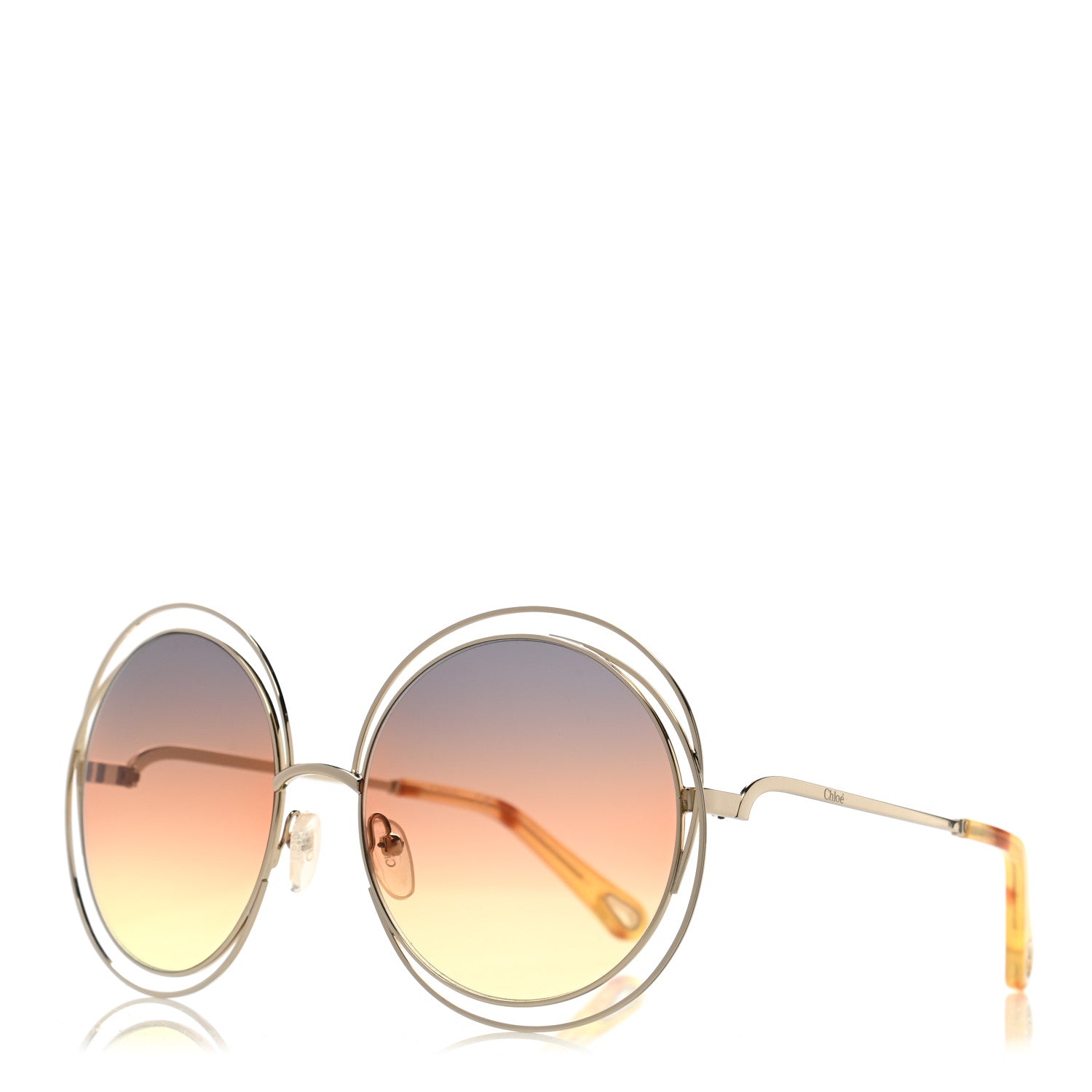 Chloe Oversized Round Carlina Oversized Round Sunglasses CE114SD Gold 1 of 7