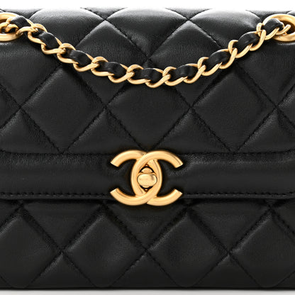 Chanel Shiny Lambskin Quilted Mini Flap Black 8 of 10