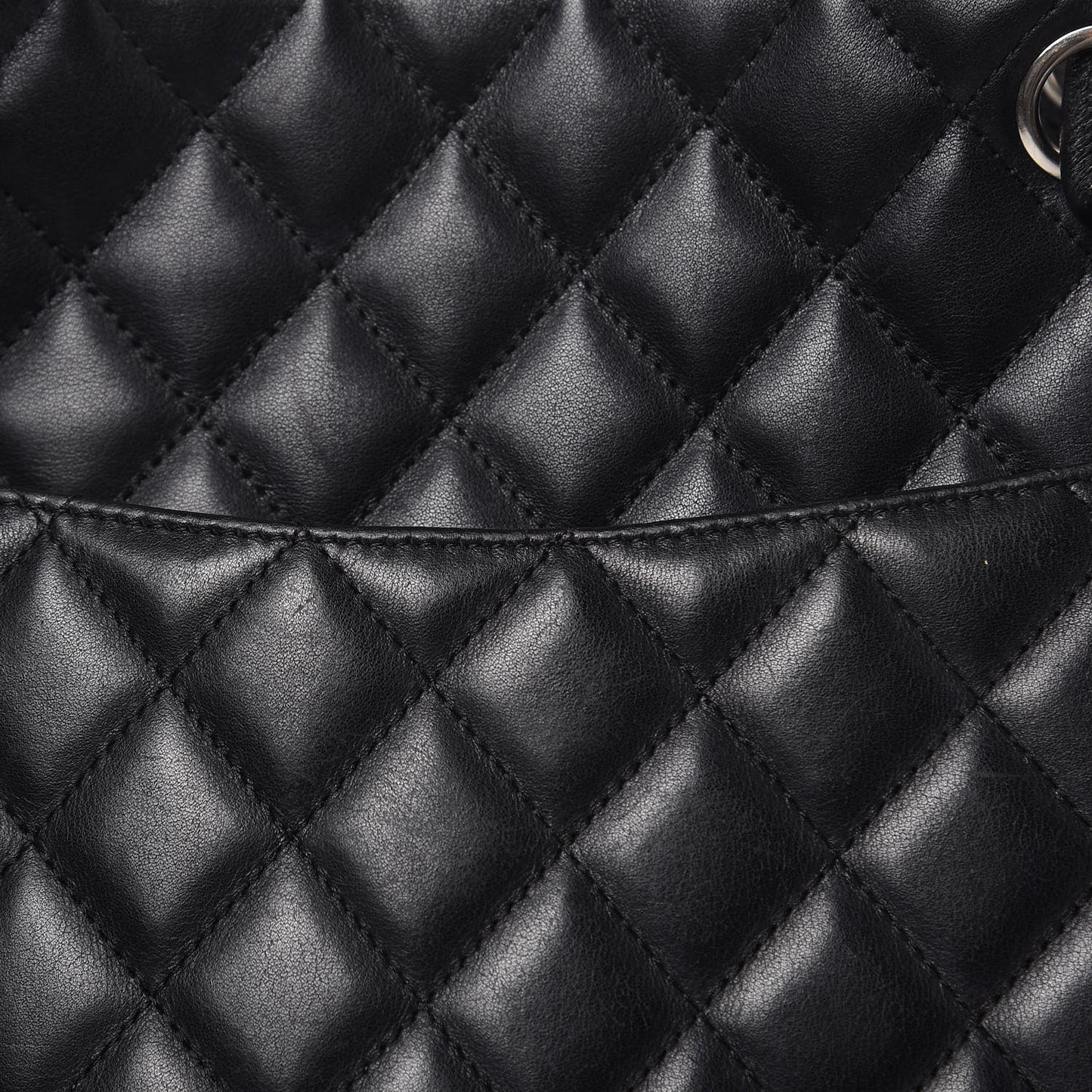 Calfskin Quilted Large Cambon Tote Black