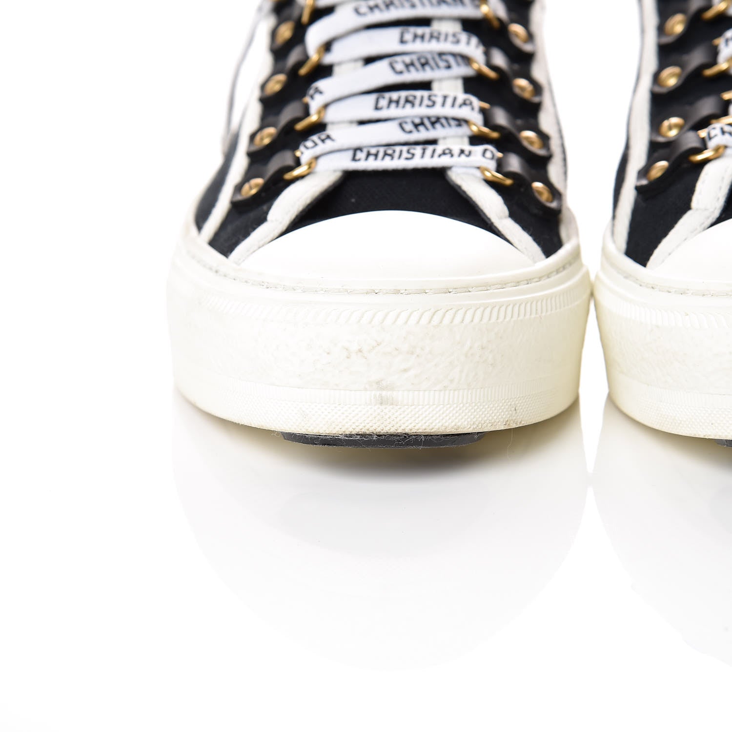 Christian Dior Canvas Walk'n Dior Low Top Sneakers 38.5 Black White 13 of 16