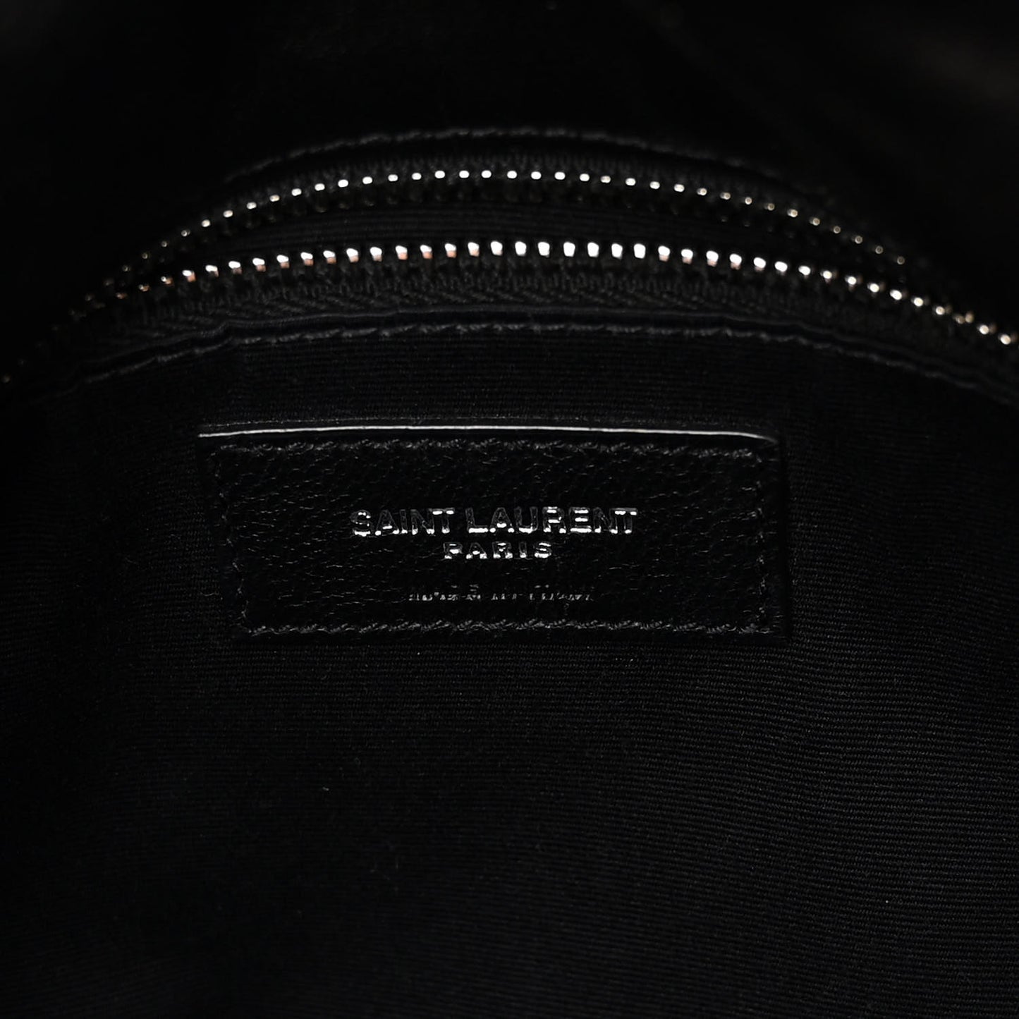 SAINT LAURENT Lambskin Quilted Small Loulou Puffer Monogram Chain Satchel Black