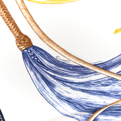 Hermes Silk Projets Carres Au Crayon Scarf 90 Bleu Marine White Indigo 3 of 5
