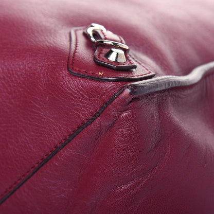 Balenciaga Veau Papier Classic Silver Hardware A4 Zip Around Tote Rouge Pourpre 15 of 38