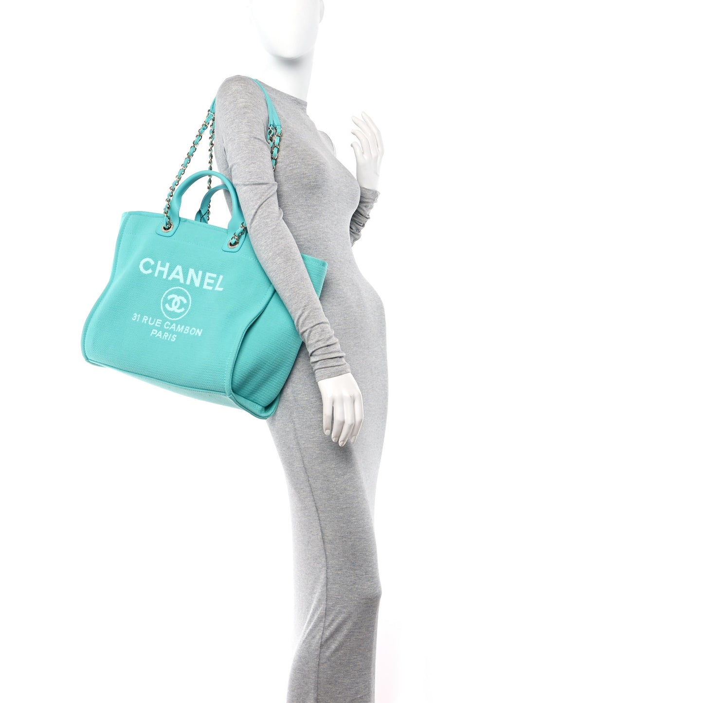 Mixed Fibers Medium Deauville Tote Turquoise