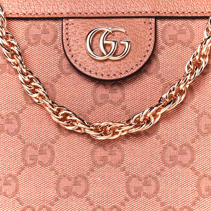 Gucci Monogram Textured Dollar Calfskin Small Ophidia Chain Shoulder Bag Cloche Rose Pink 9 of 12