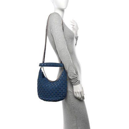 Valentino Garavani Denim Small Rockstud Spike Hobo Light Denim 2 of 11