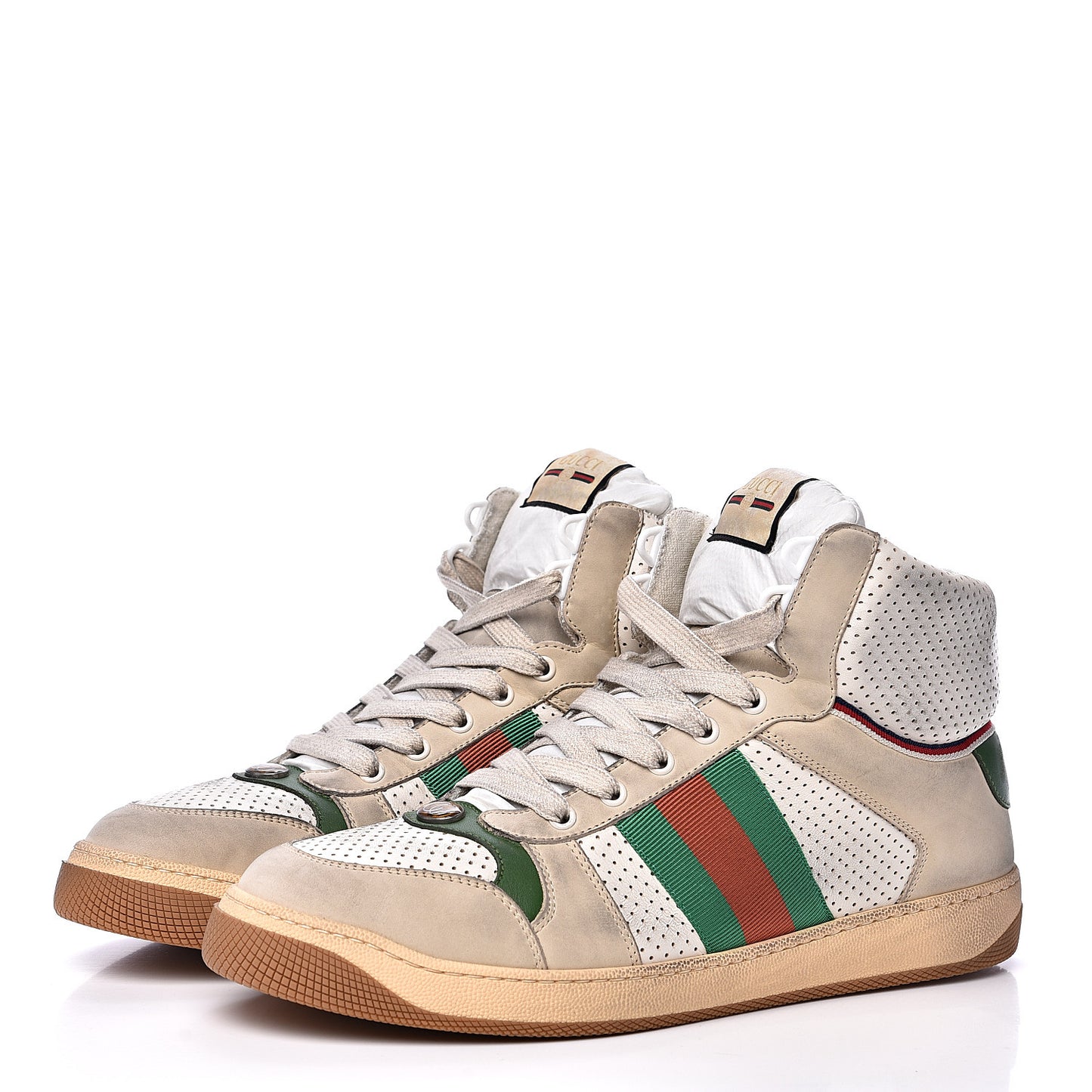 Nubuck Web Mens Screener High Top Sneakers 10 Dusty Milk White Vintage Green