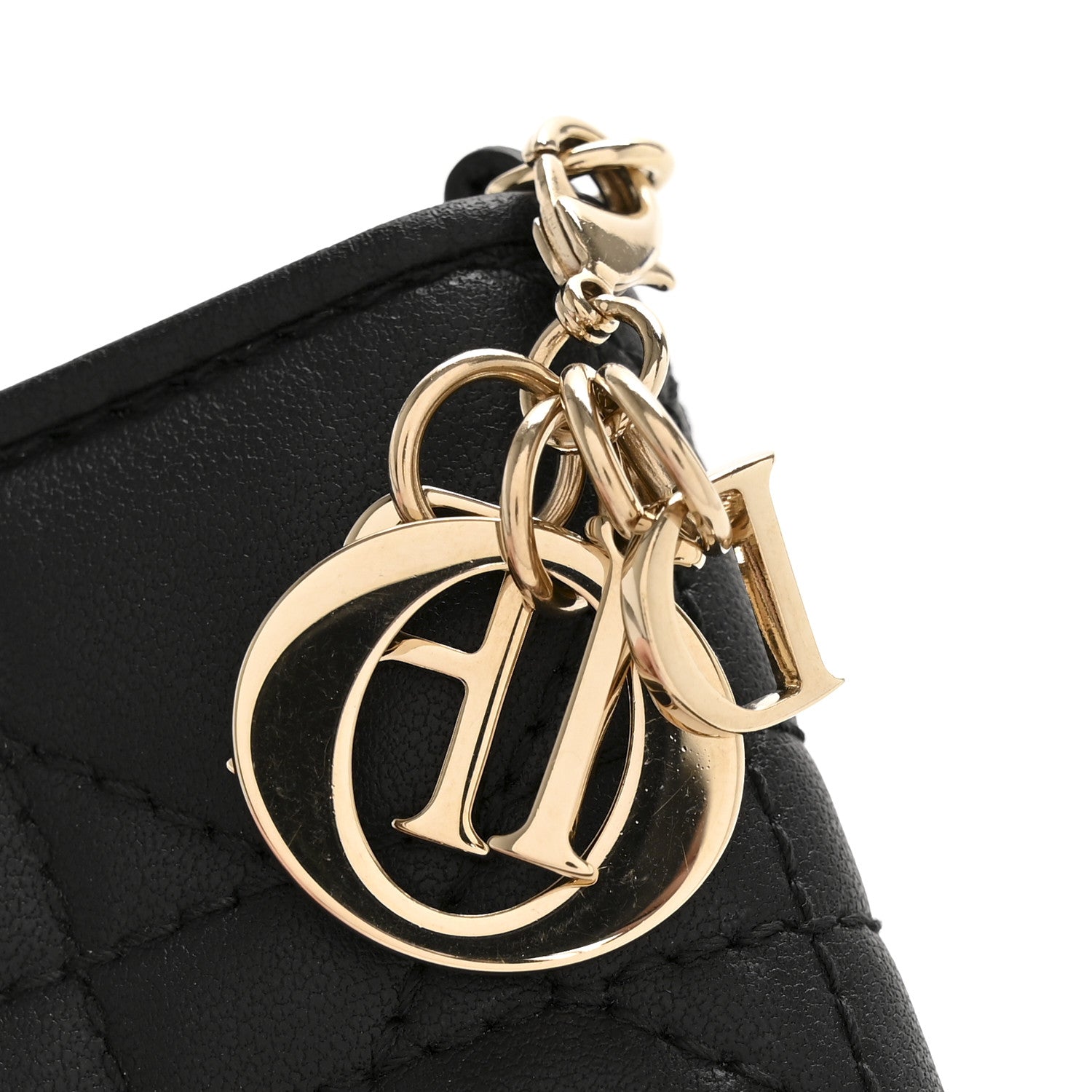 Christian Dior Lambskin Cannage Small Lady Dior Flap Card Holder Black 8 of 9