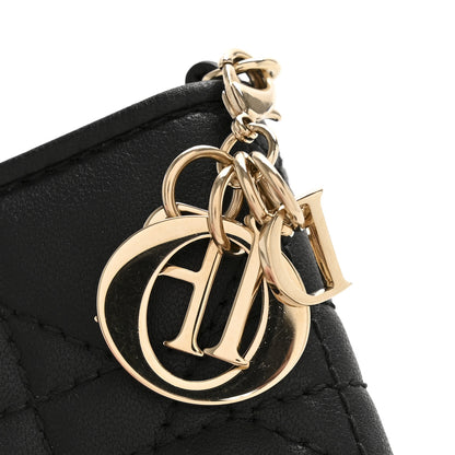 Christian Dior Lambskin Cannage Small Lady Dior Flap Card Holder Black 8 of 9