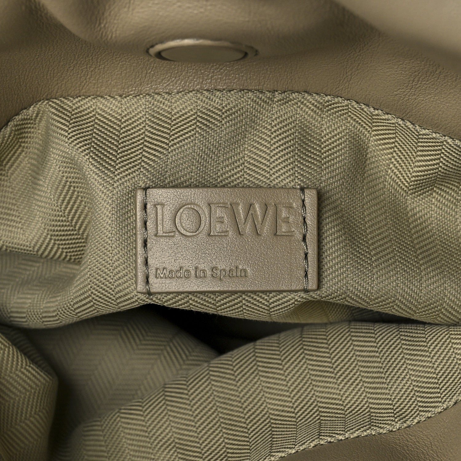 Loewe Shiny Nappa Lambskin Puffer Flamenco Knot Clutch Clay Green 6 of 11