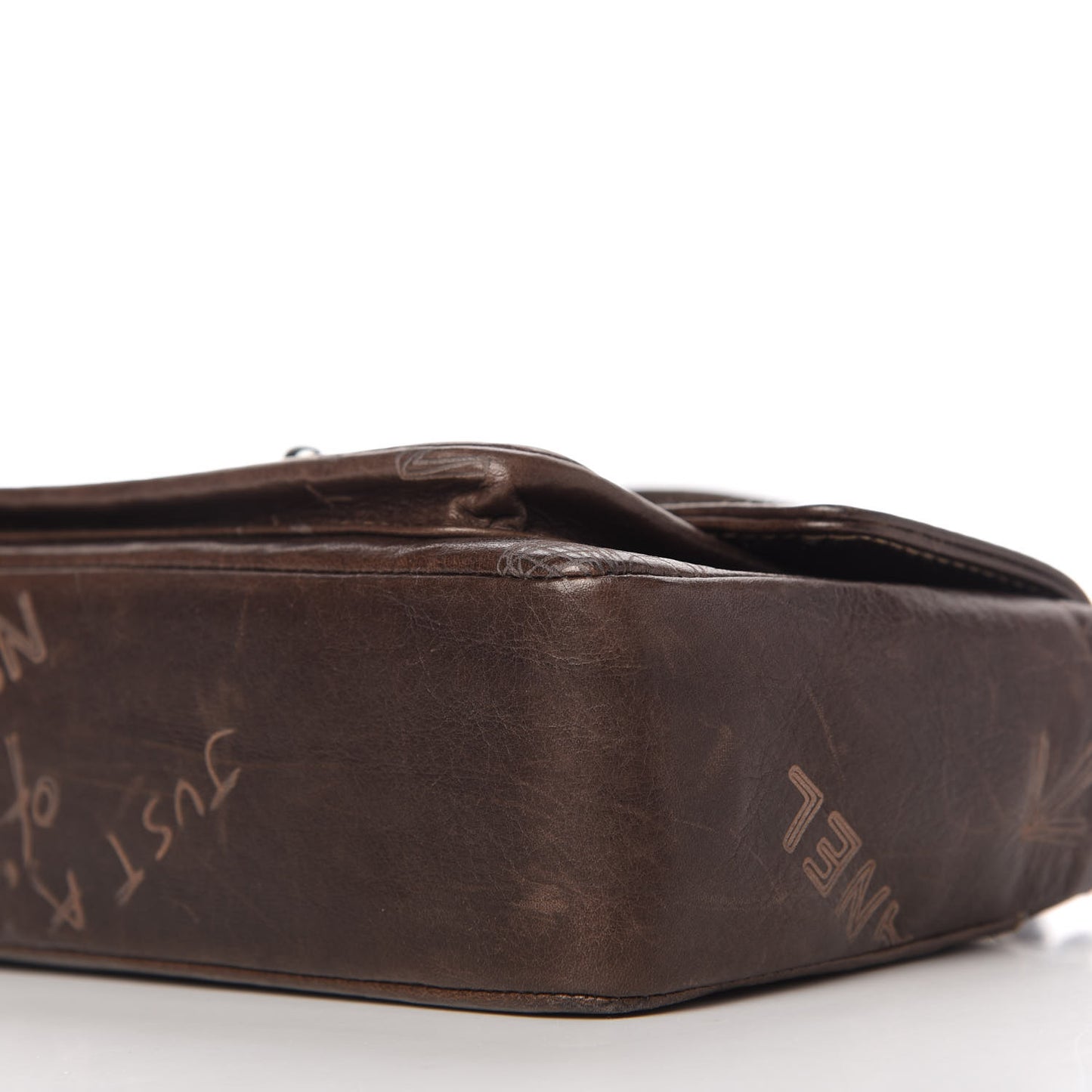 Calfskin Graffiti Flap Brown
