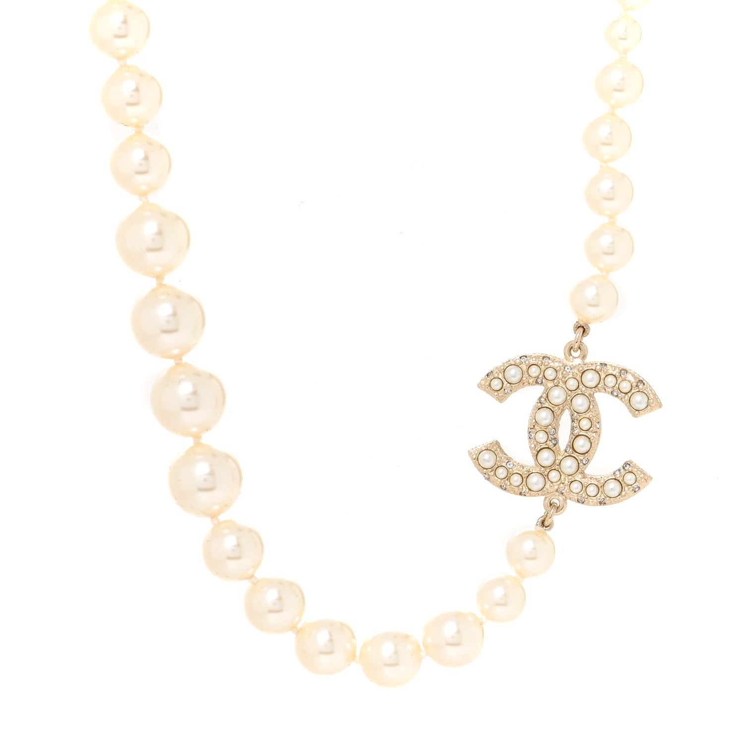 Chanel Pearl CC 100th Anniversary Necklace Light Gold 1 of 5