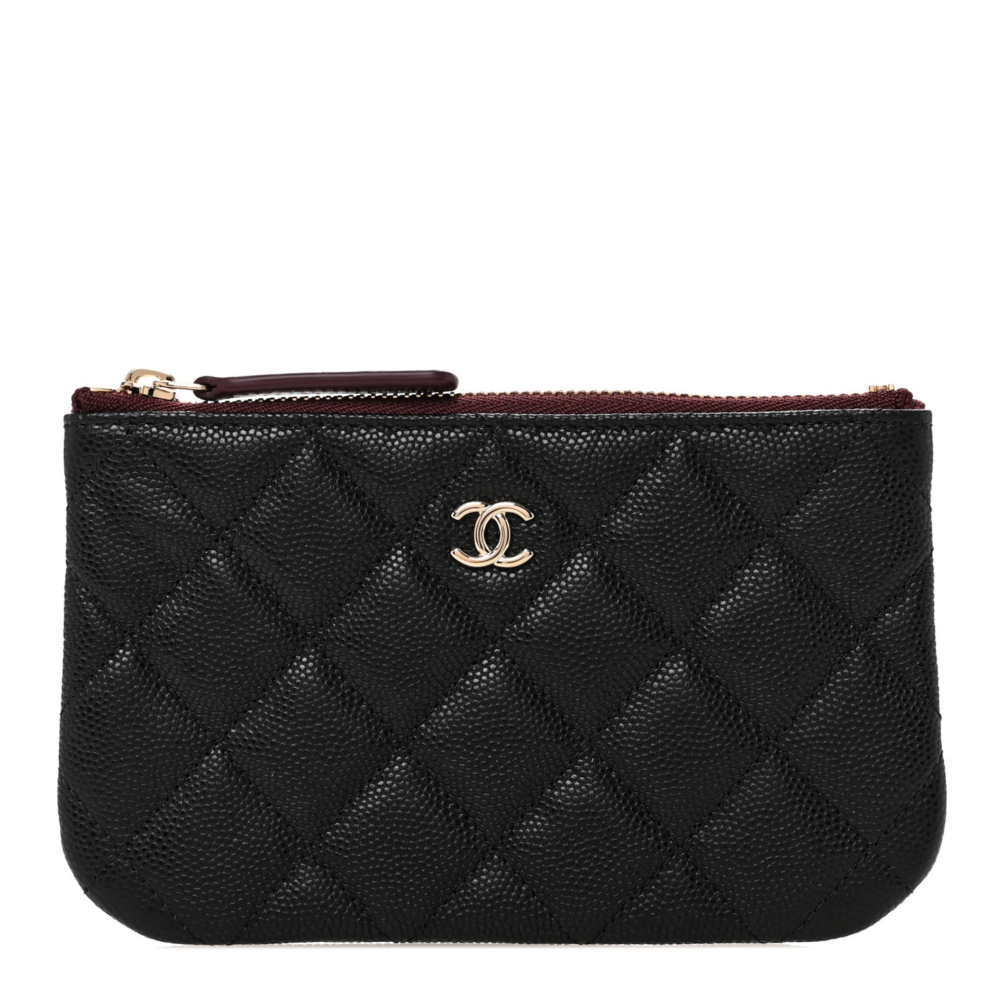 Caviar Quilted Small Cosmetic Case Black