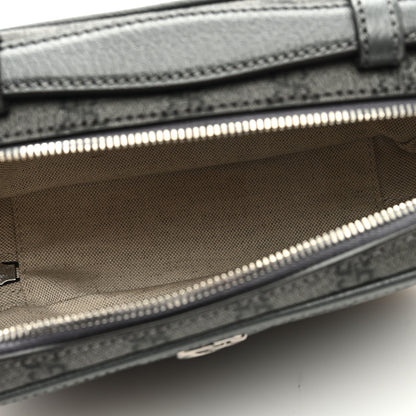 Gucci GG Supreme Monogram Textured Dollar Calfskin Small Ophidia Top Handle Shoulder Grey Black Graphite Grey 5 of 8