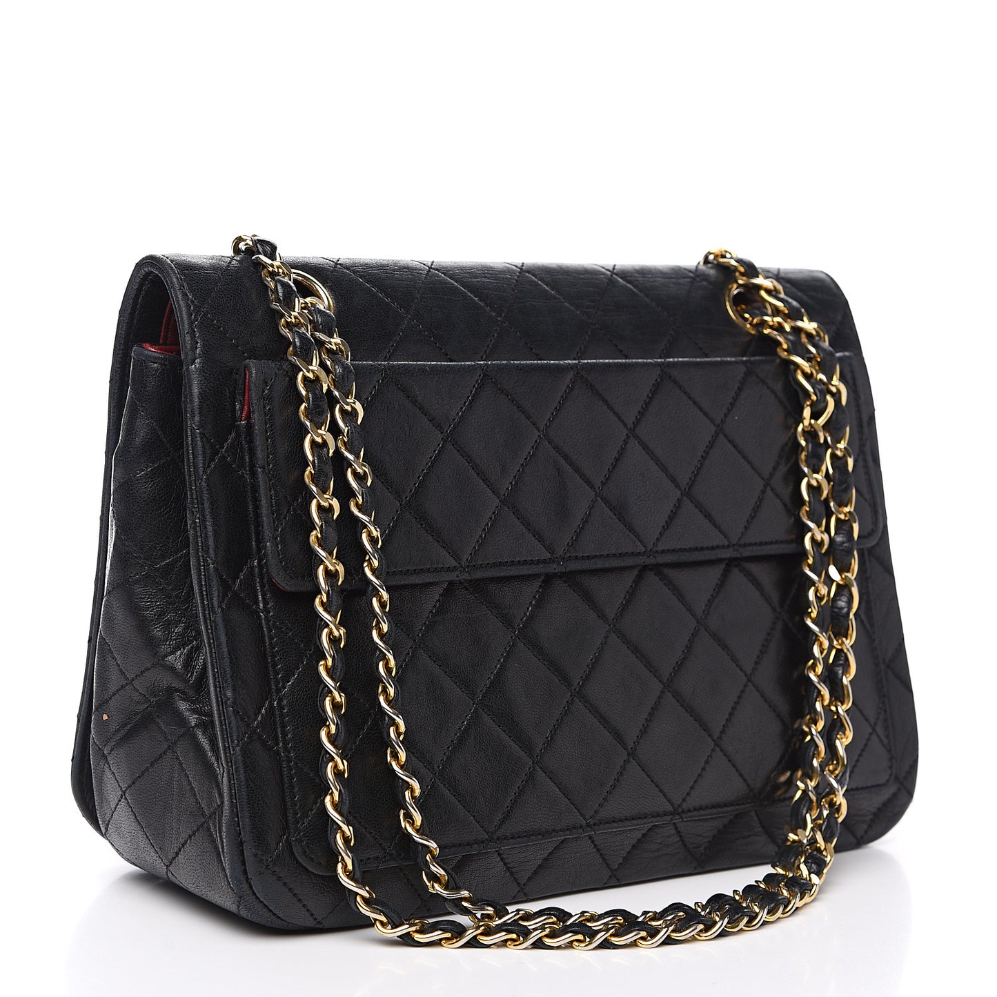 Lambskin Quilted Medium Single Flap Black