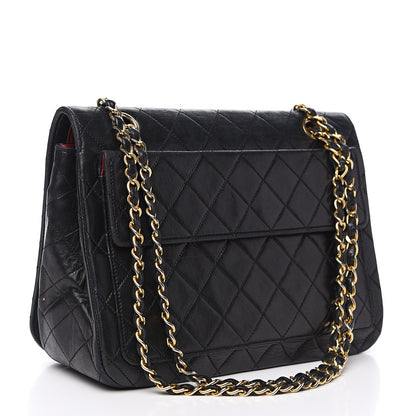 Chanel Lambskin Quilted Medium Single Flap Black 1 of 15