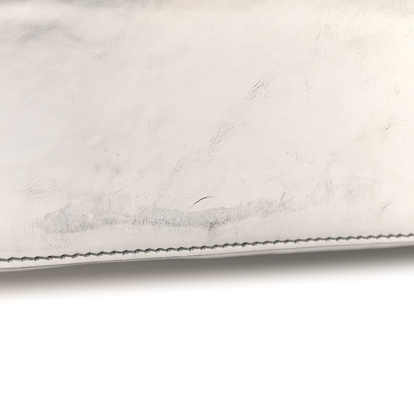 Smooth Metallic Calfskin Large Lindsay Shoulder Bag Silver