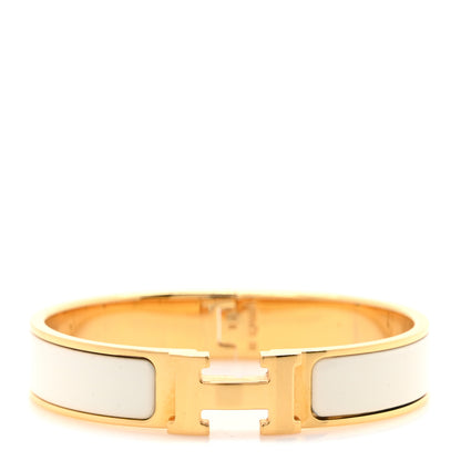 Hermes Enamel Narrow Clic Clac H Bracelet GM White 1 of 5