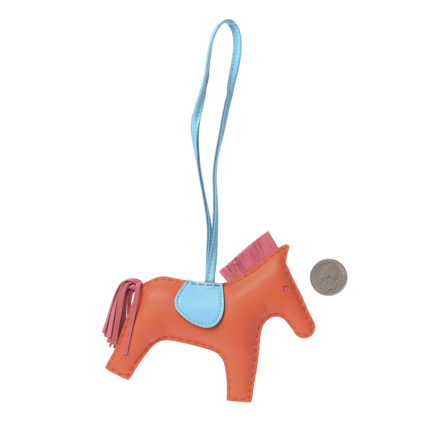 Milo Lambskin Grigri Rodeo Horse Bag Charm PM Orange Poppy Rose Azalee Bleu Azteque