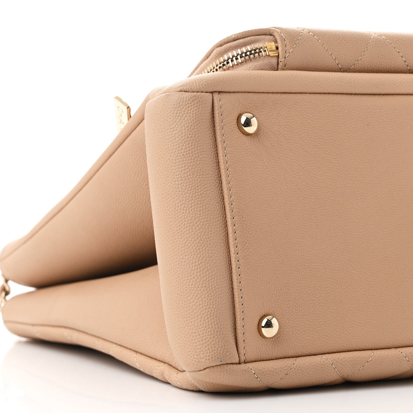 Caviar Quilted Large Business Affinity Shopping Bag Beige