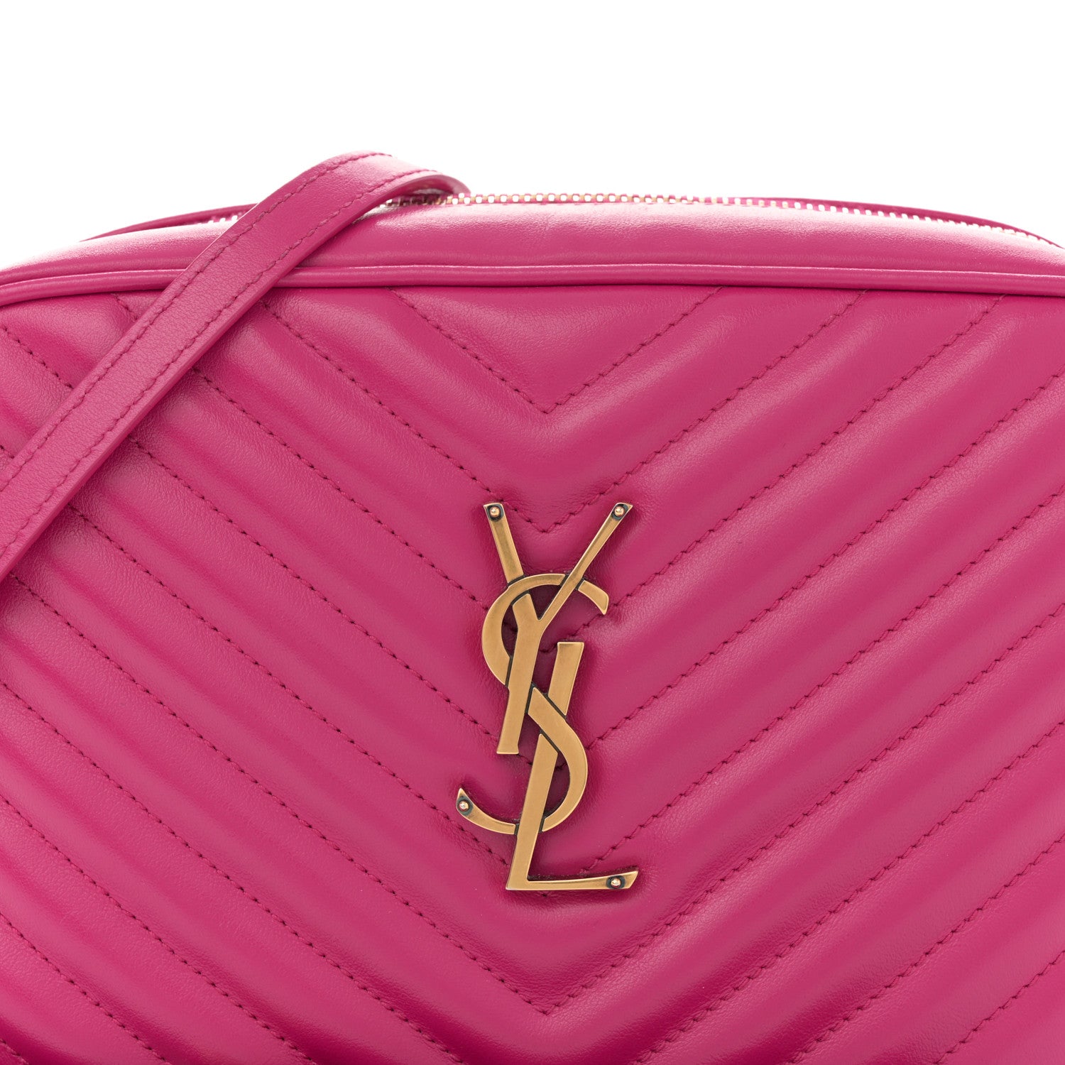 Saint Laurent Calfskin Matelasse Monogram Lou Camera Bag Bright