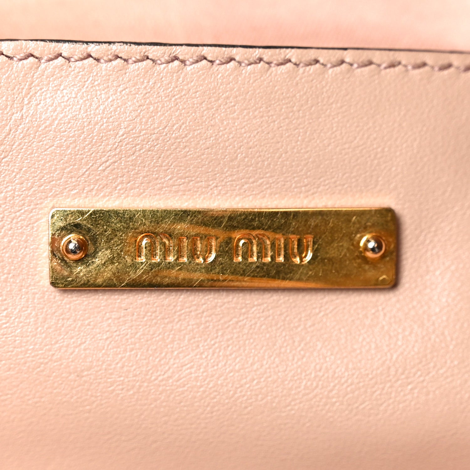 Miu Miu Soft Calf Studded Shopping Tote Cammeo 6 of 12