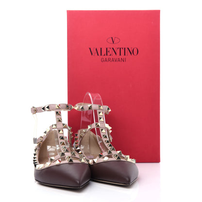 Valentino Garavani Nappa Rockstud Cage Ballerina Flats 38 Cacao Poudre 10 of 10