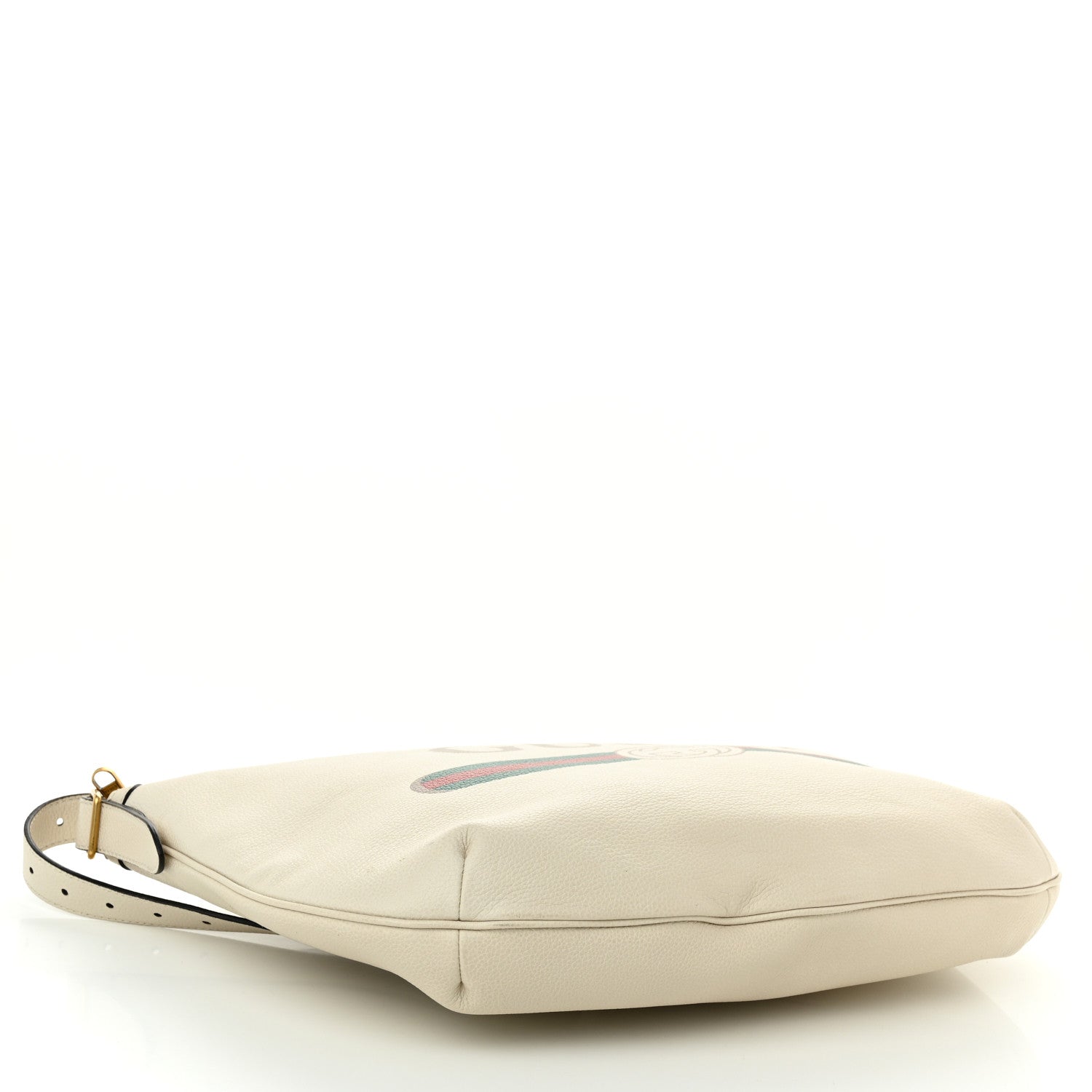 Gucci Grained Calfskin Logo Half Moon Hobo White 4 of 13
