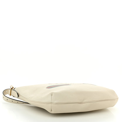 Gucci Grained Calfskin Logo Half Moon Hobo White 4 of 13